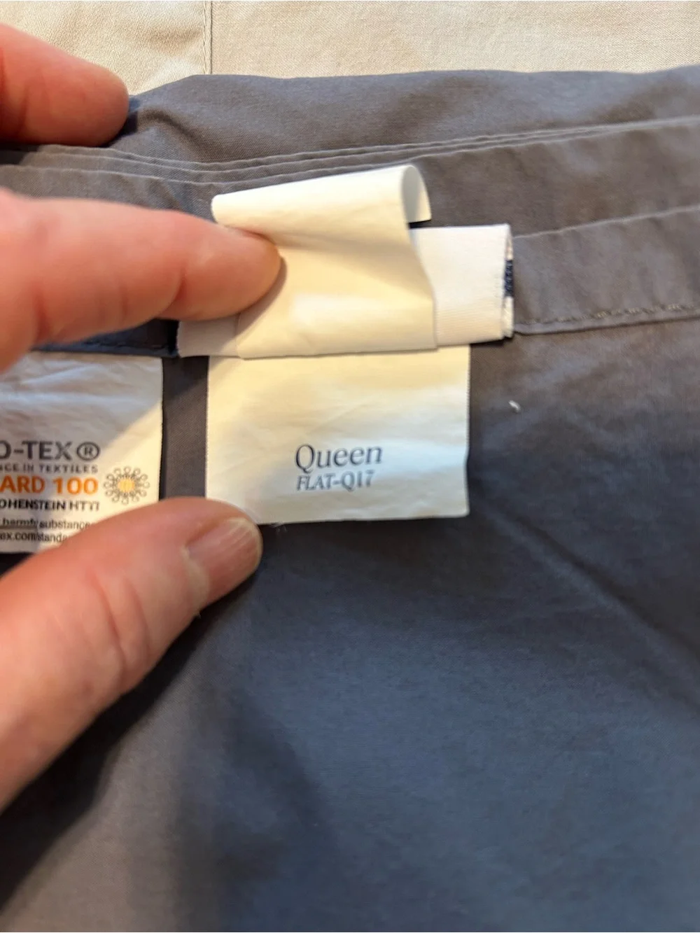 Brooklinen Gray Cotton Queen Flat Sheet